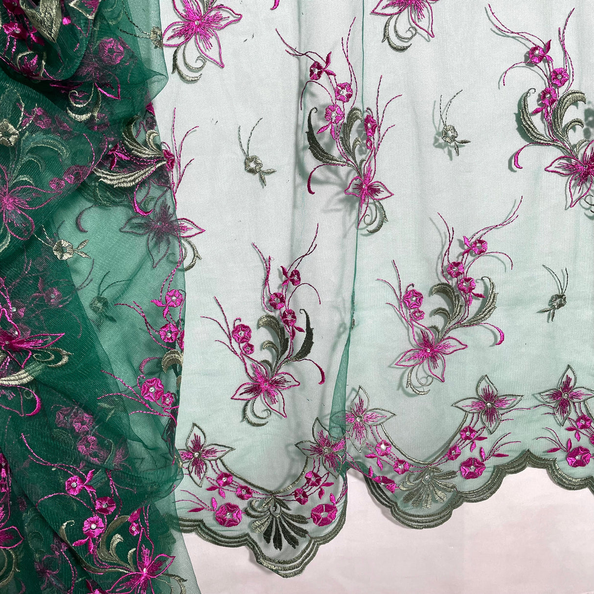 Beaded Embroidered Lace Mesh