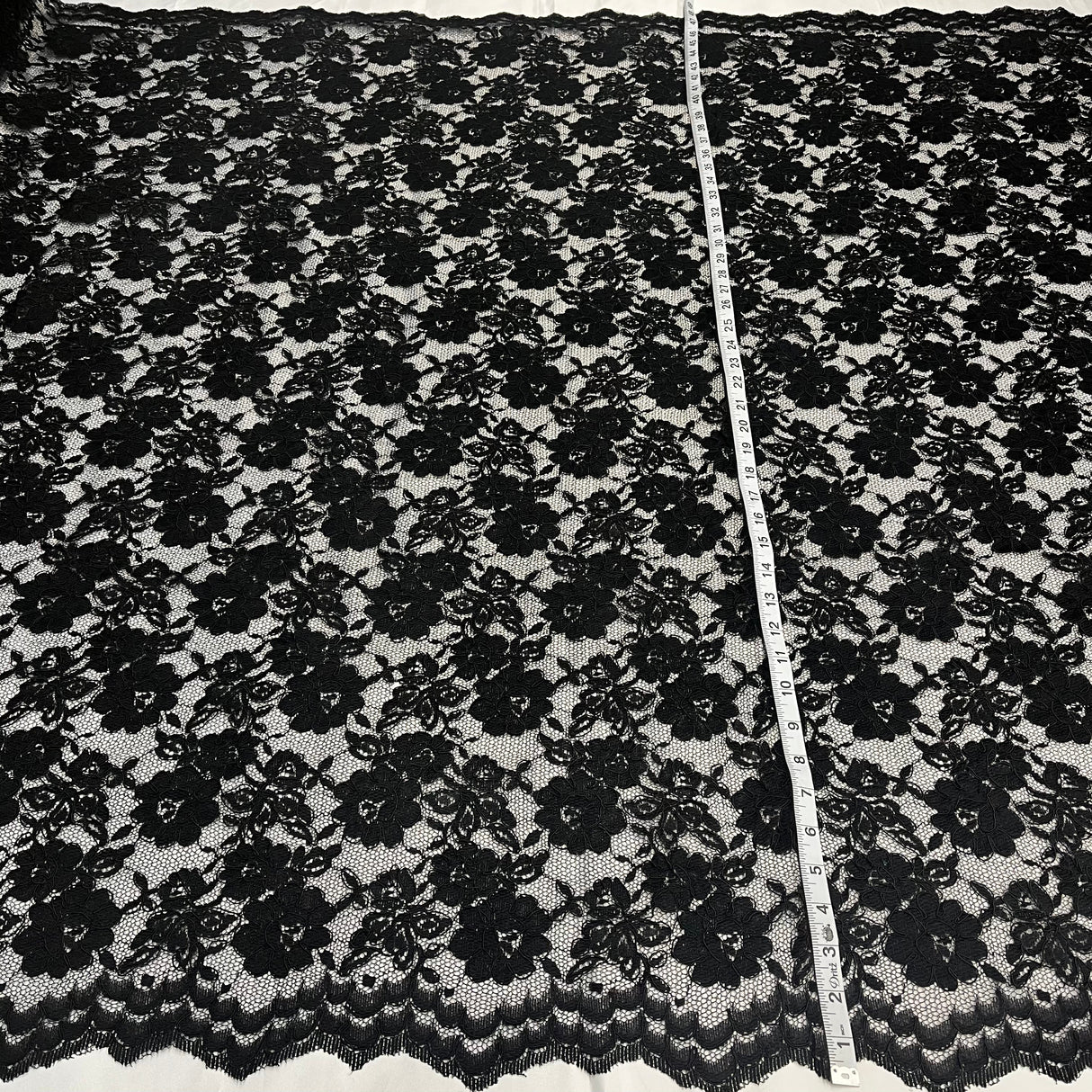 Corded Bridal Lace Fabric on Polyester Net Mesh