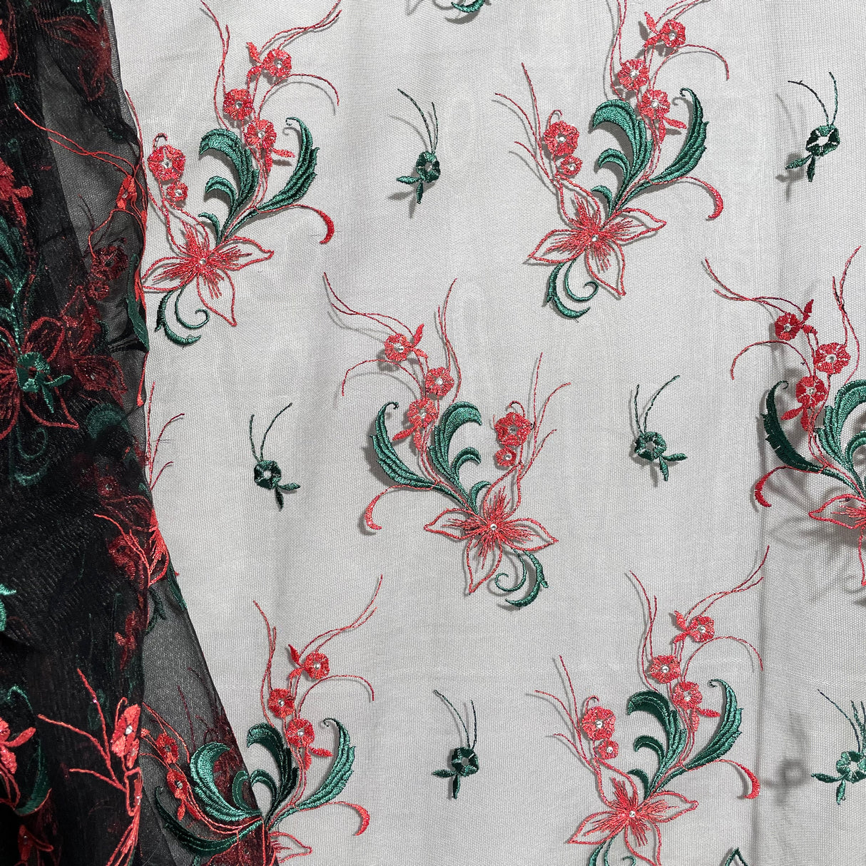 Beaded Embroidered Lace Mesh