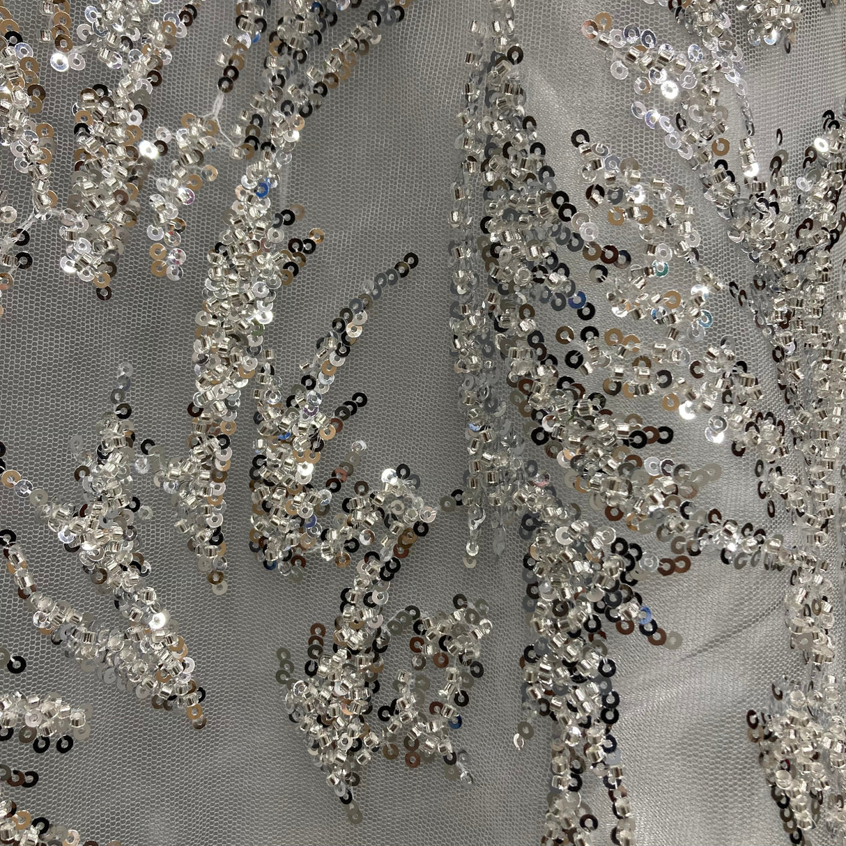 Beaded Lace Fabric Embroidered Net Mesh
