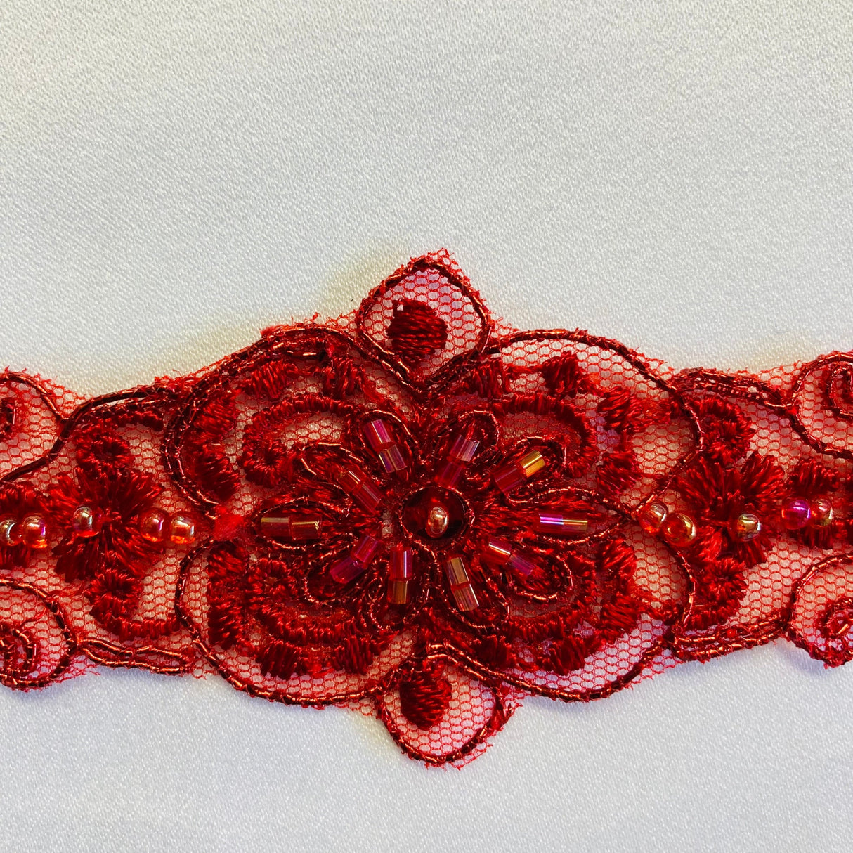 Beaded Corded Lace Trimming 2" Wide
