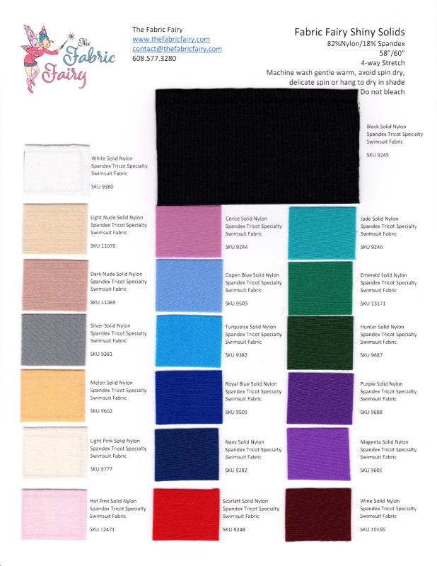 Shiny Swimsuit Solids Swatch Card