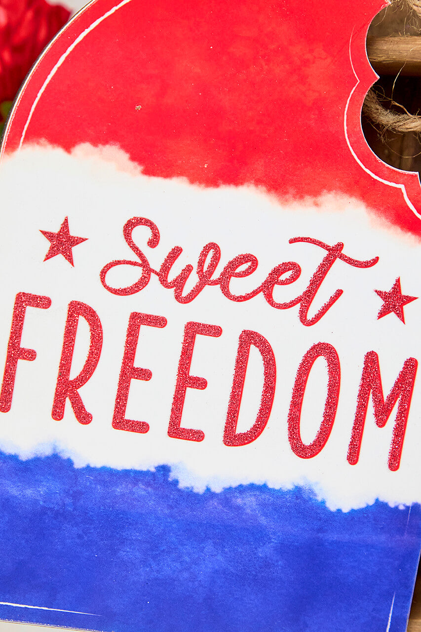 13.5"H x 7"L Sweet Freedom Popsicle Sign