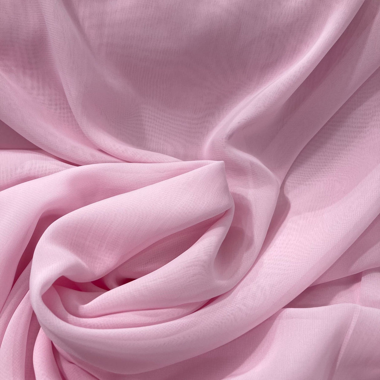 1 Yard Lightweight Sheer Chiffon Fabric Rose Powder, 60" Wide, Ideal for Bridal & Formal Dresses