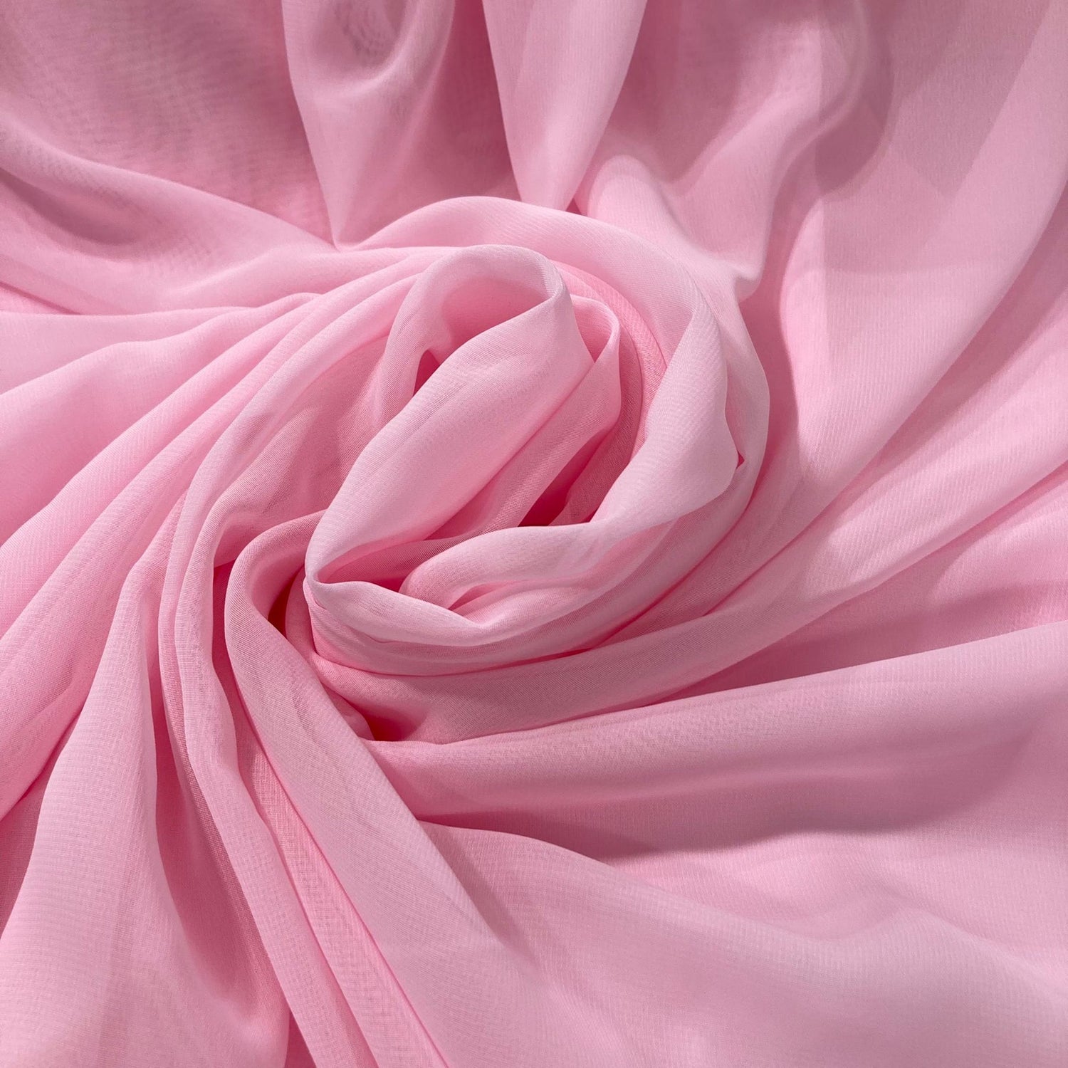 1 Yard Chiffon Fabric in Rose Powder 60" Wide, Sheer Lightweight Polyester for Dresses & Formal Wear