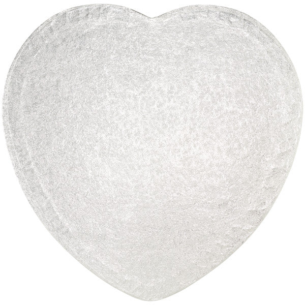 12" Heart Silver Foil Cake Board Drum perfect for Valentines Day