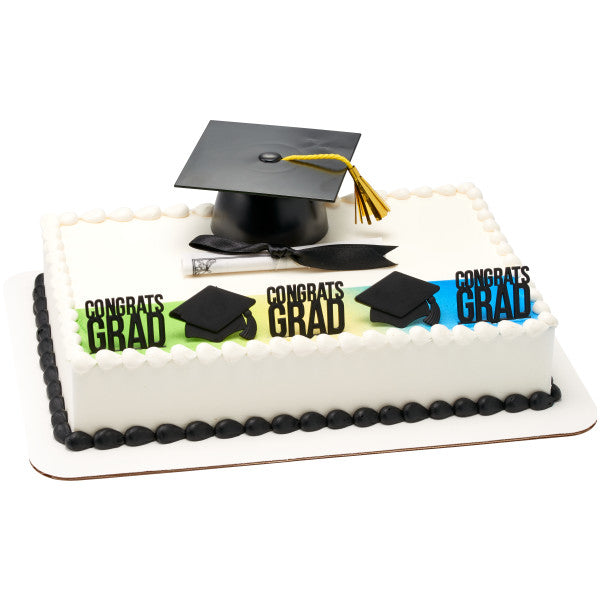 Graduation Diploma with Black Ribbon Layon Cake - 24 toppers