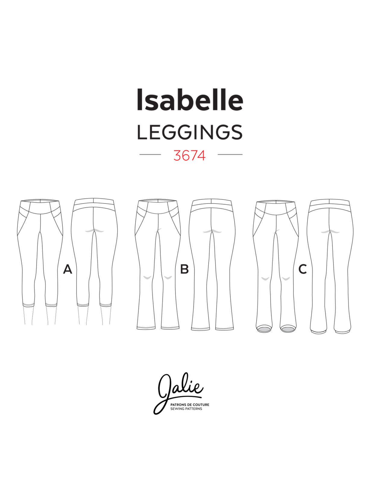 Sewing Pattern Isabelle Leggings and Skating Pants by Jalie