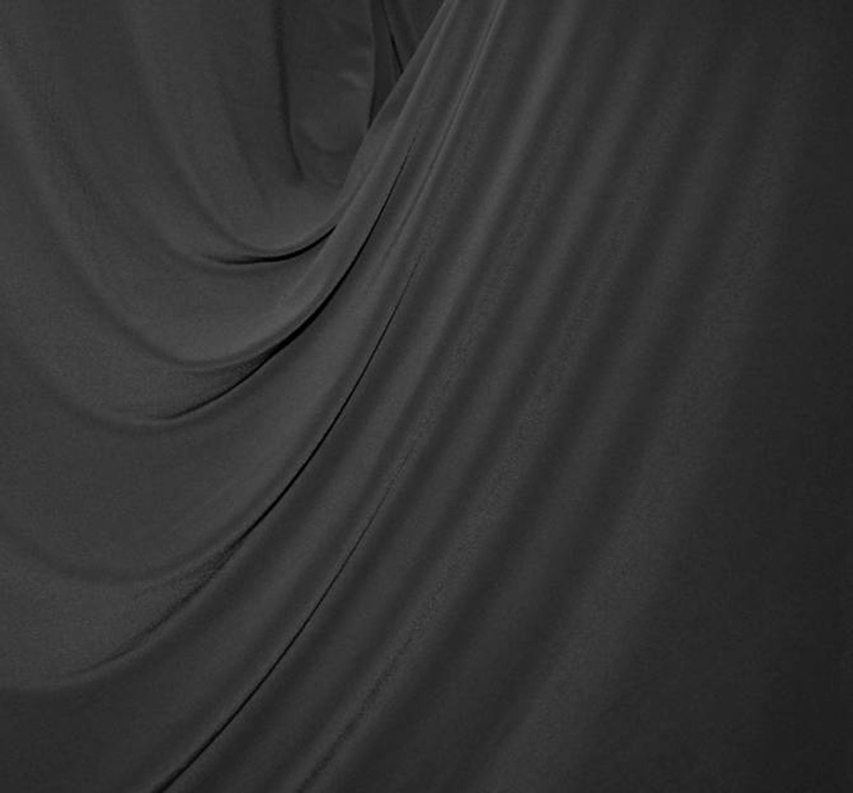 1 Yard Black ITY Knit Polyester Spandex Apparel Fabric 58 Inch Width