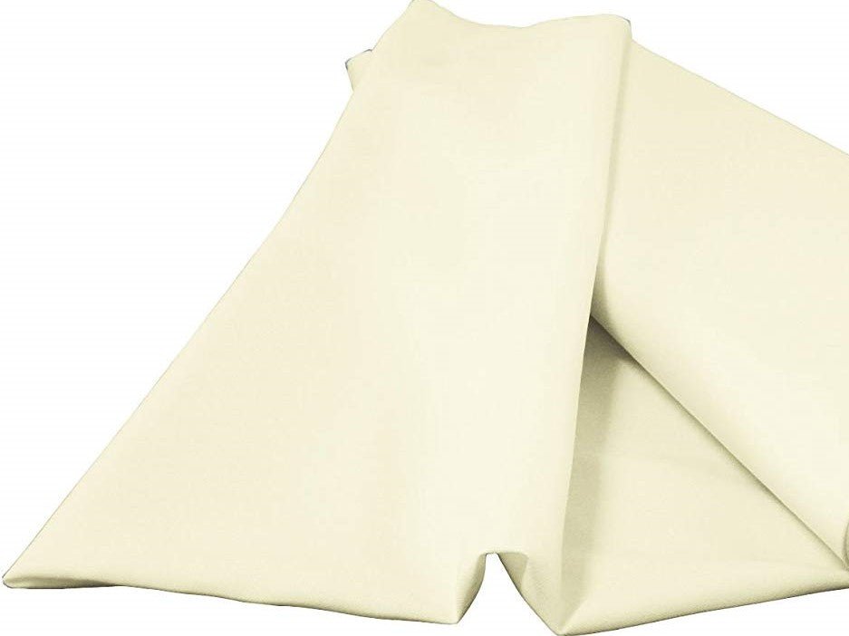 Ivory 100% Premium Woven Polyester Poplin Fabric - Ivory Solid, 58/59" Width (1 Yard)