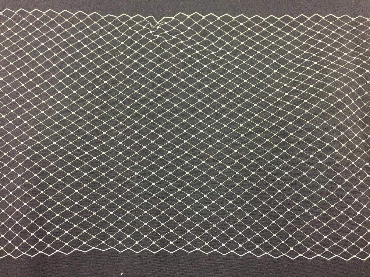 Birdcage Bridal Veil Netting Nylon Fabric - Ivory French Net Trim, 9" Width (1 Yard)