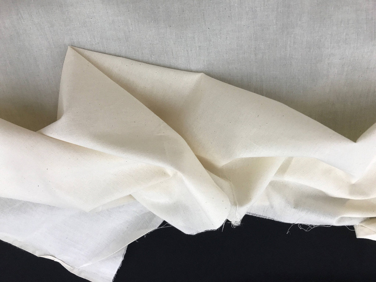 Ivory Muslin 100 Percent Cotton Fabric - Natural Unbleached, 45-48" Width (1 Yard)