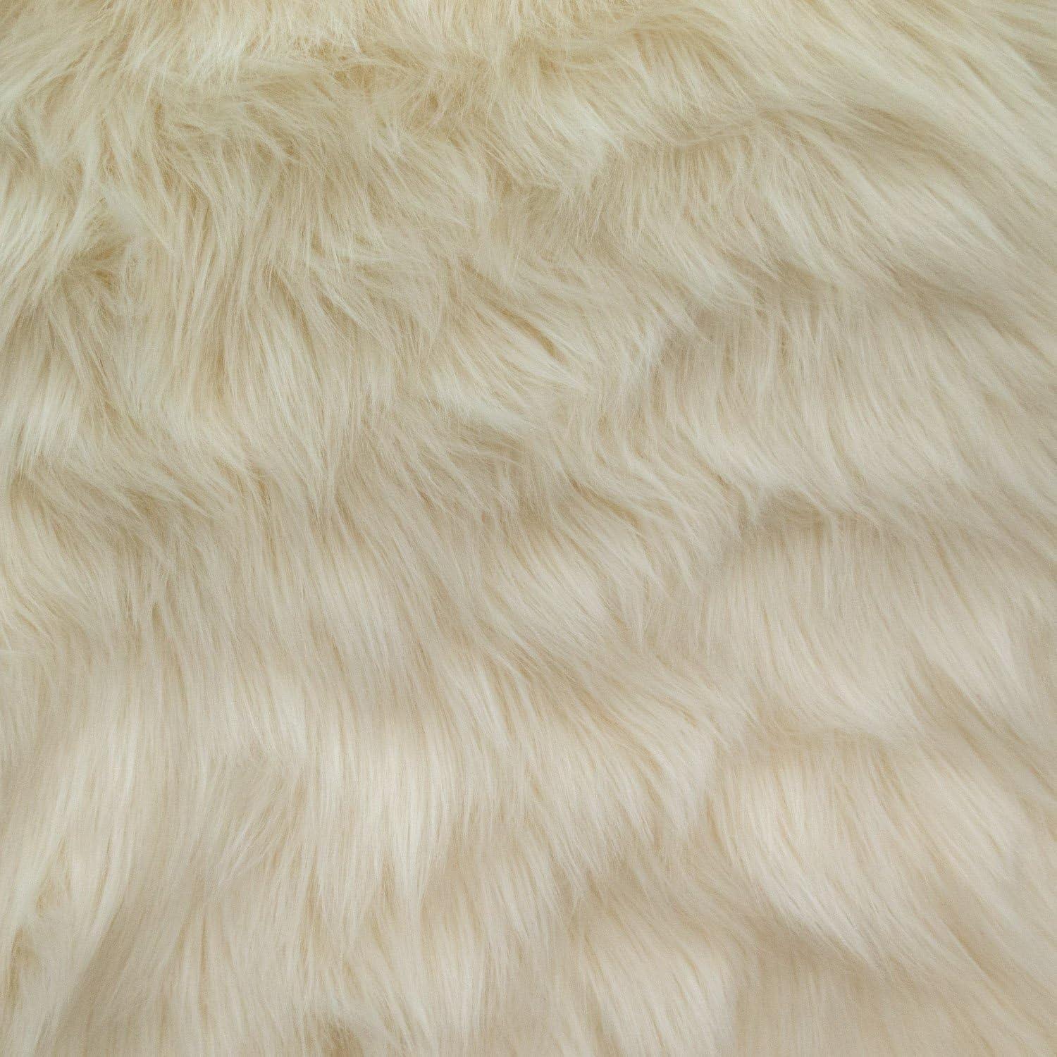 Ivory Faux Fur Fabric 1 Yard Luxury Shaggy Soft Decorative Craft Upholstery Home Décor