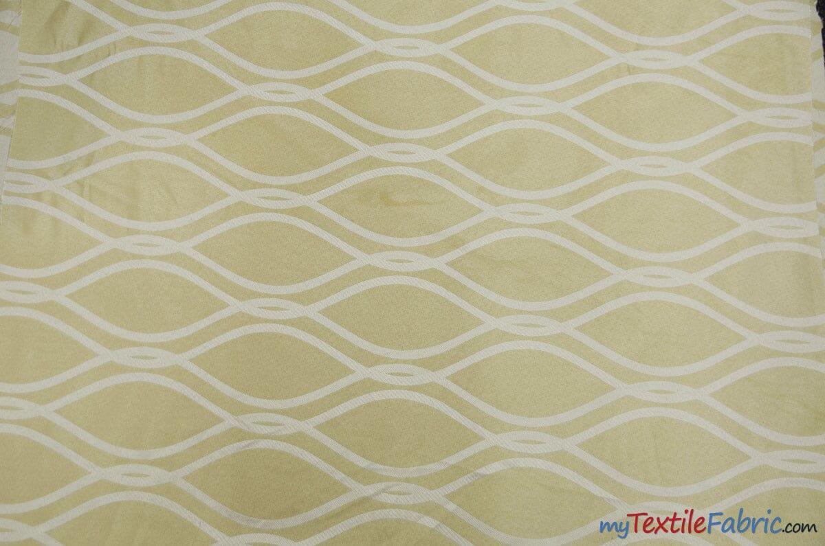 Elliptical Jacquard Polyester Fabric - Reversible Modern Geometric Pattern, 58/60" Width, Multiple Colors (1 Yard)
