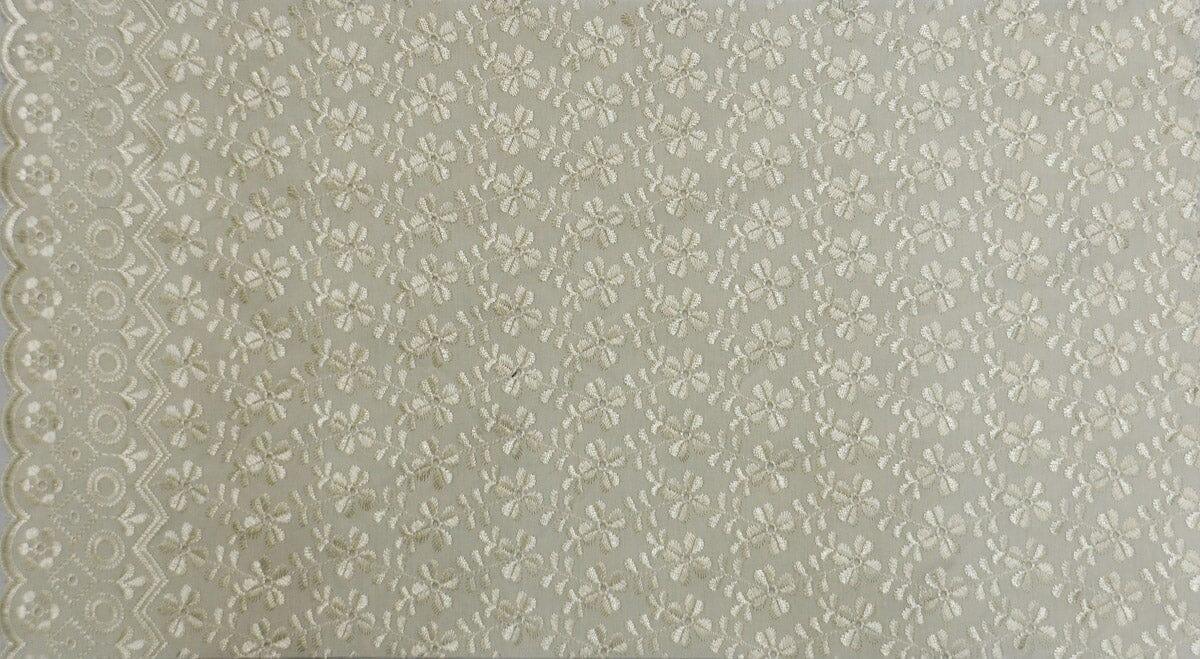 Polyester Cotton Heavy Eyelet Embroidery Fabric - Double Sided Scallop, Multiple Colors, 45" Wide (1 Yard)