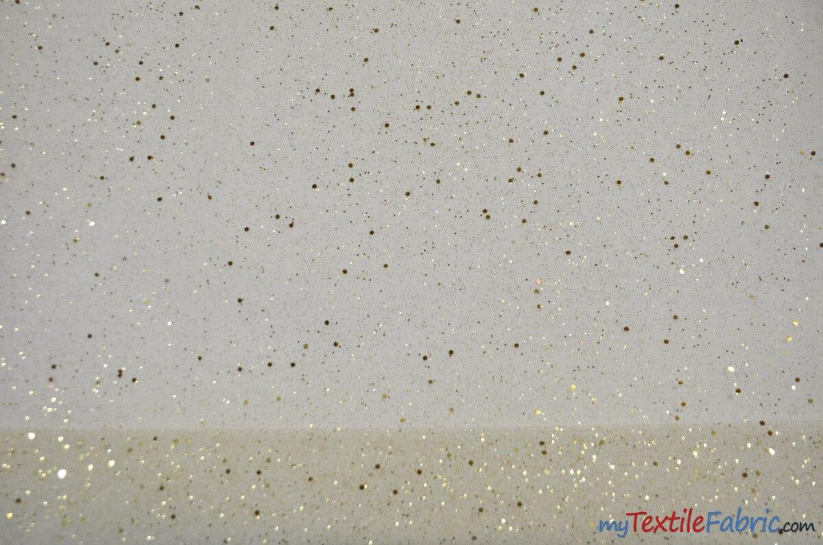 Tulle Glitter With Sequins Polyester Fabric - Glitter Embellished Sheer Tulle, Multiple Colors, 58/60" Width (1 Yard)