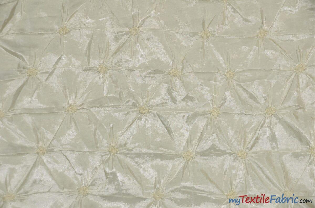Pinwheel Button Taffeta Polyester Fabric - Pinwheel Button Texture, 48" Wide, Multiple Colors (1 Yard)