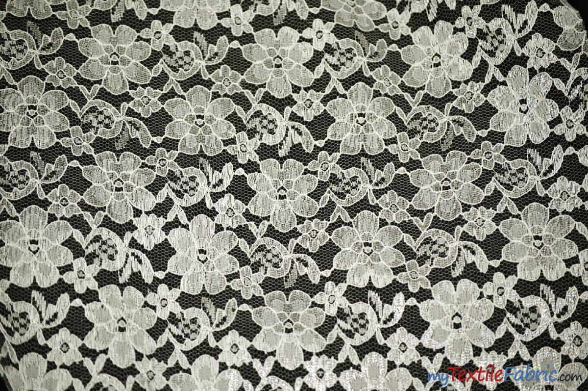 Raschel Lace Polyester Fabric - Floral Sheer Lace, 58/60" Width (1 Yard)