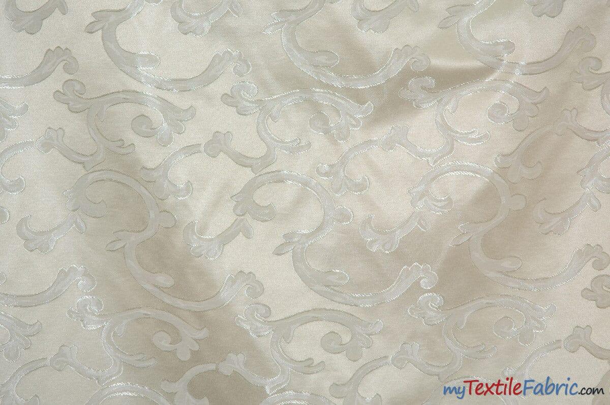 Vineyard Scarlet Jacquard Polyester Fabric - Vineyard Pattern, 58/60" Width, Multiple Colors (1 Yard)