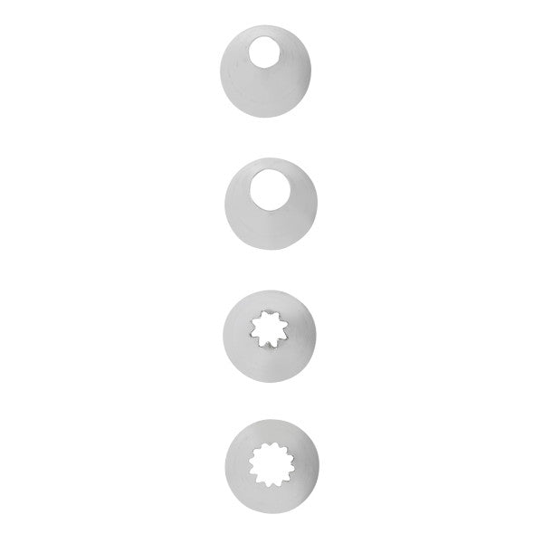 Wilton Standard Large Round and Star Piping Tip Set, 4-Count (Tips #10, 12, 21, 32)