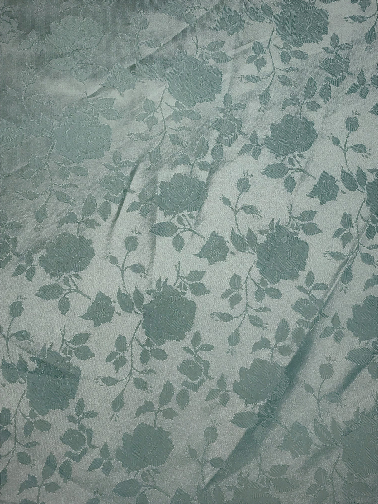 Aqua Jacquard Satin Fabric - Aqua, Reversible, 58"-60" Width (1 Yard)