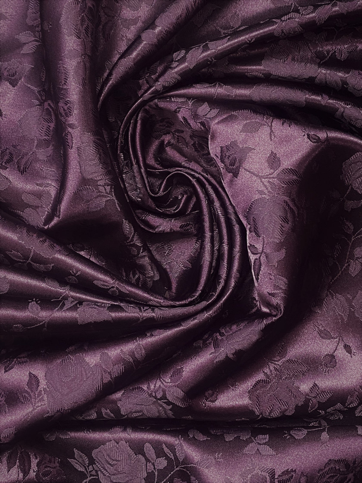 Plum Jacquard Satin Fabric - Plum Reversible Jacquard, 58"-60" Width