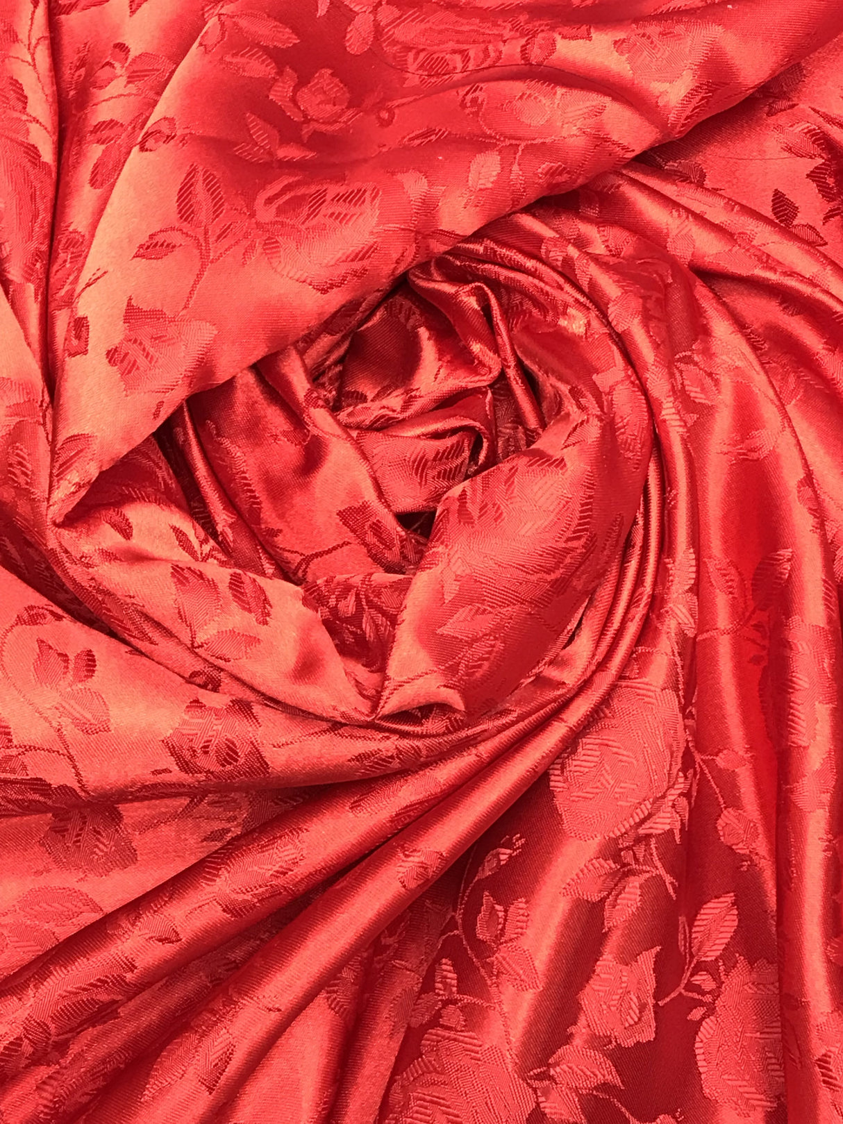 Red Jacquard Satin Fabric - Red Jacquard, 58"-60" Width