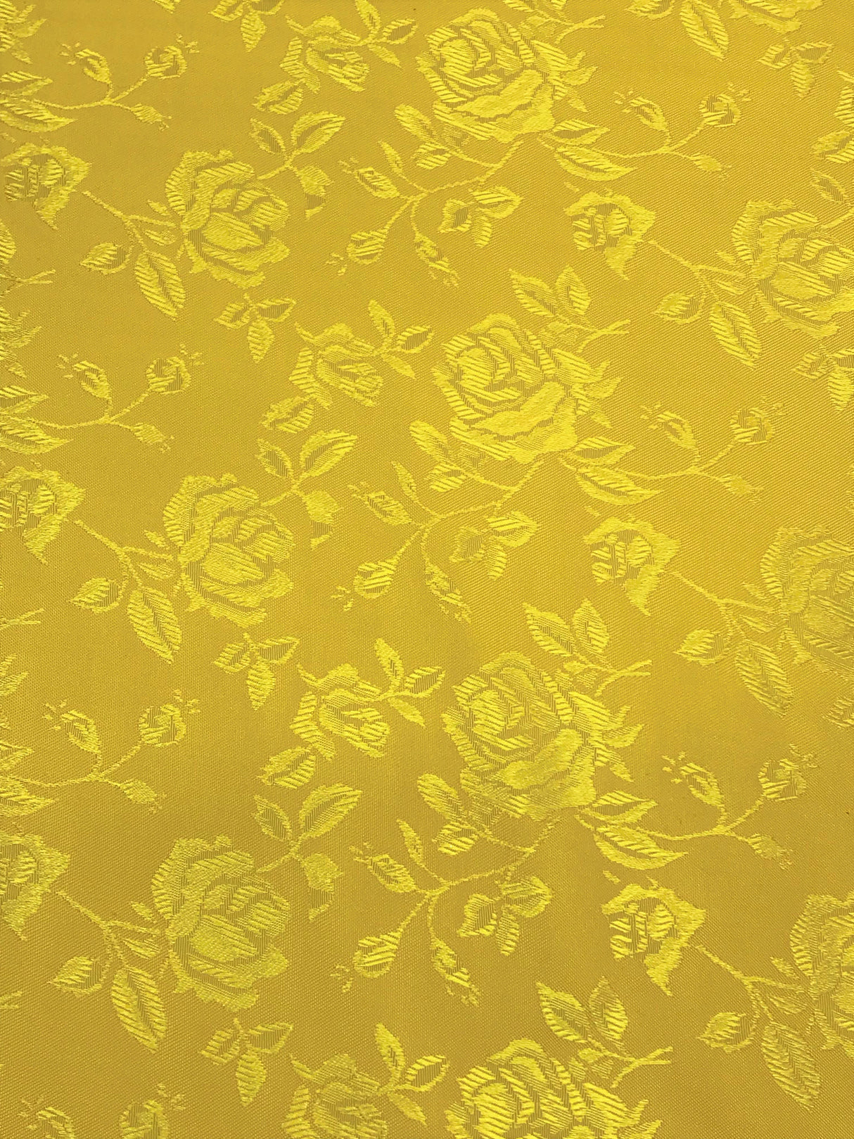 Yellow Jacquard Satin Fabric - Yellow, Reversible, 58"-60" Width (1 Yard)