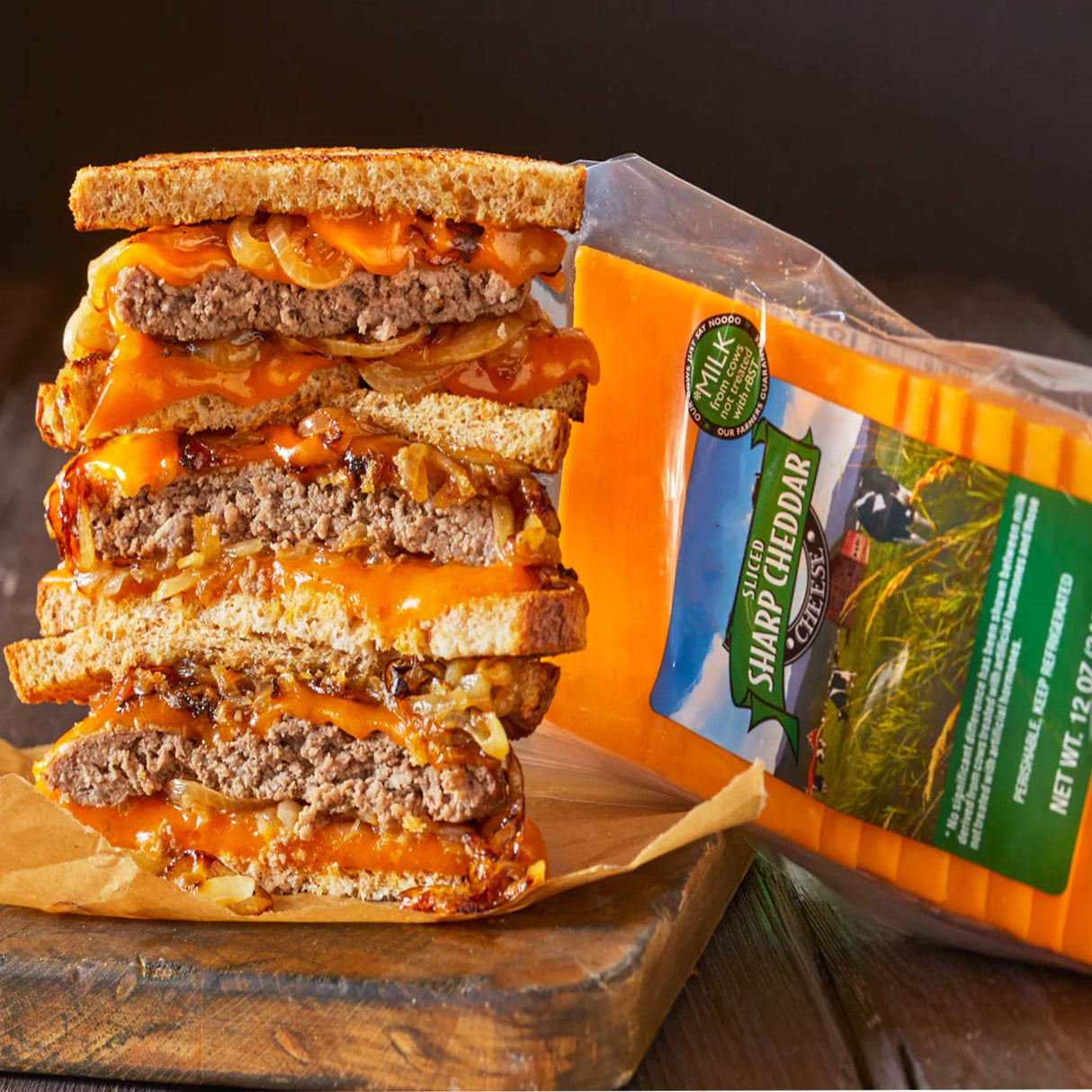 Sliced Sharp Cheddar Cheese Rich & Creamy Aged Cheese Slices