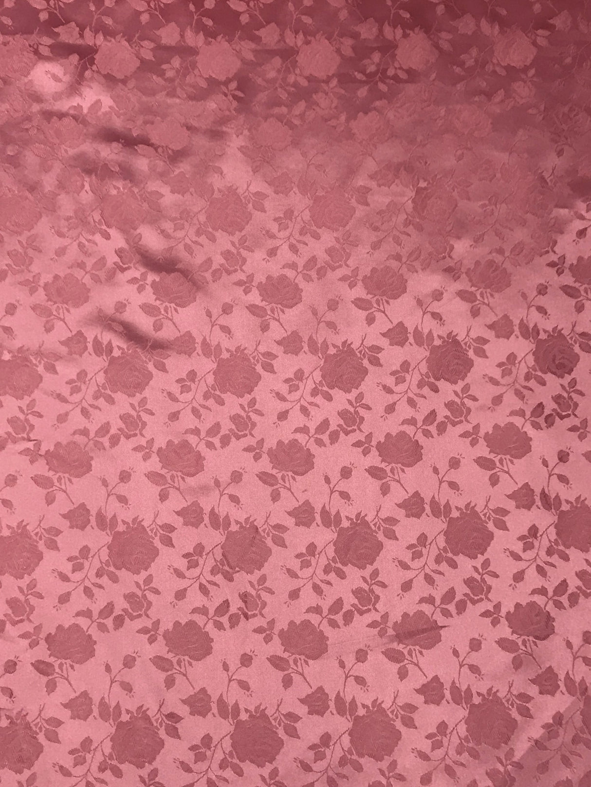 Mauve Jacquard Satin Polyester Fabric - Mauve, Reversible, 58"-60" Width (1 Yard)