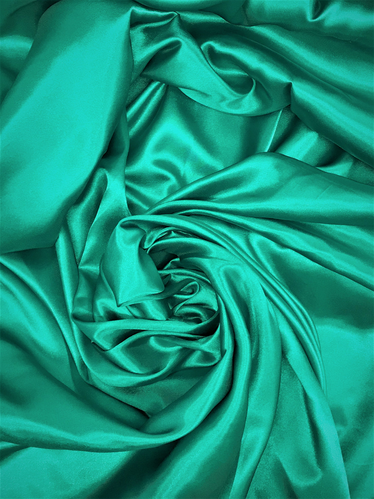 Jade Medium Satin Polyester Fabric - Jade, Solid, 58"-60" Width (1 Yard)
