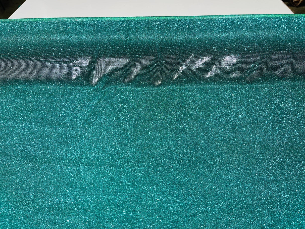 Jade Moon Shadow Shimmer Glitter Fabric - Jade, Full Glitter Covered, 58/60" Width (1 Yard)
