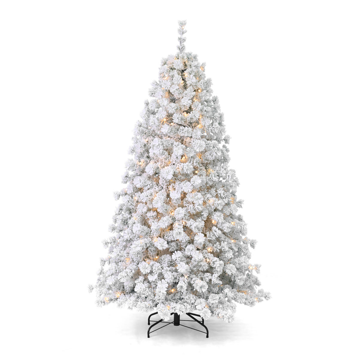 6.5' Flocked Winter Fir Tree with 250 Warm White LED Lights