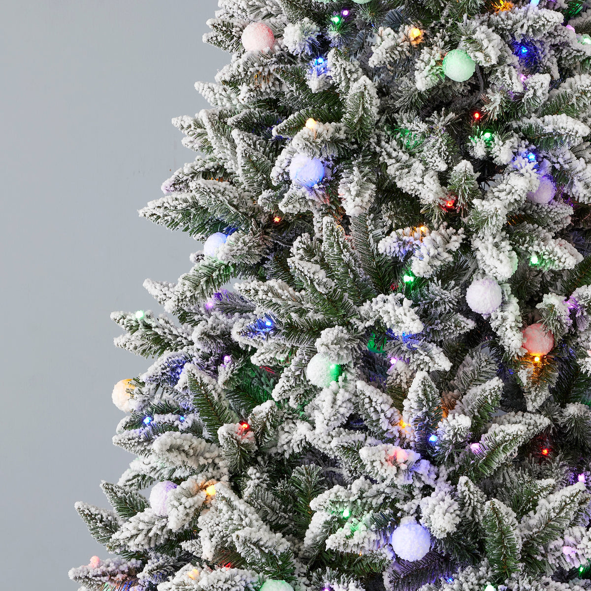 6.5' Snow Kissed Pine Tree with 350 Multicolor LED Lights
