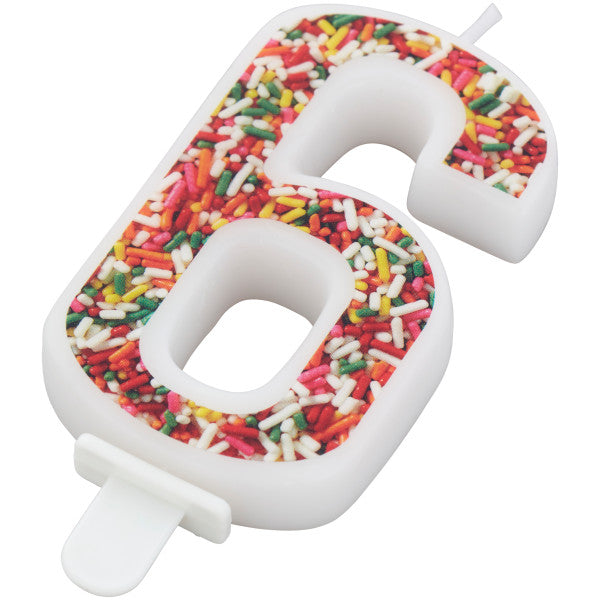 Wilton Sprinkle on the Birthday Fun Number 6 Birthday Candle