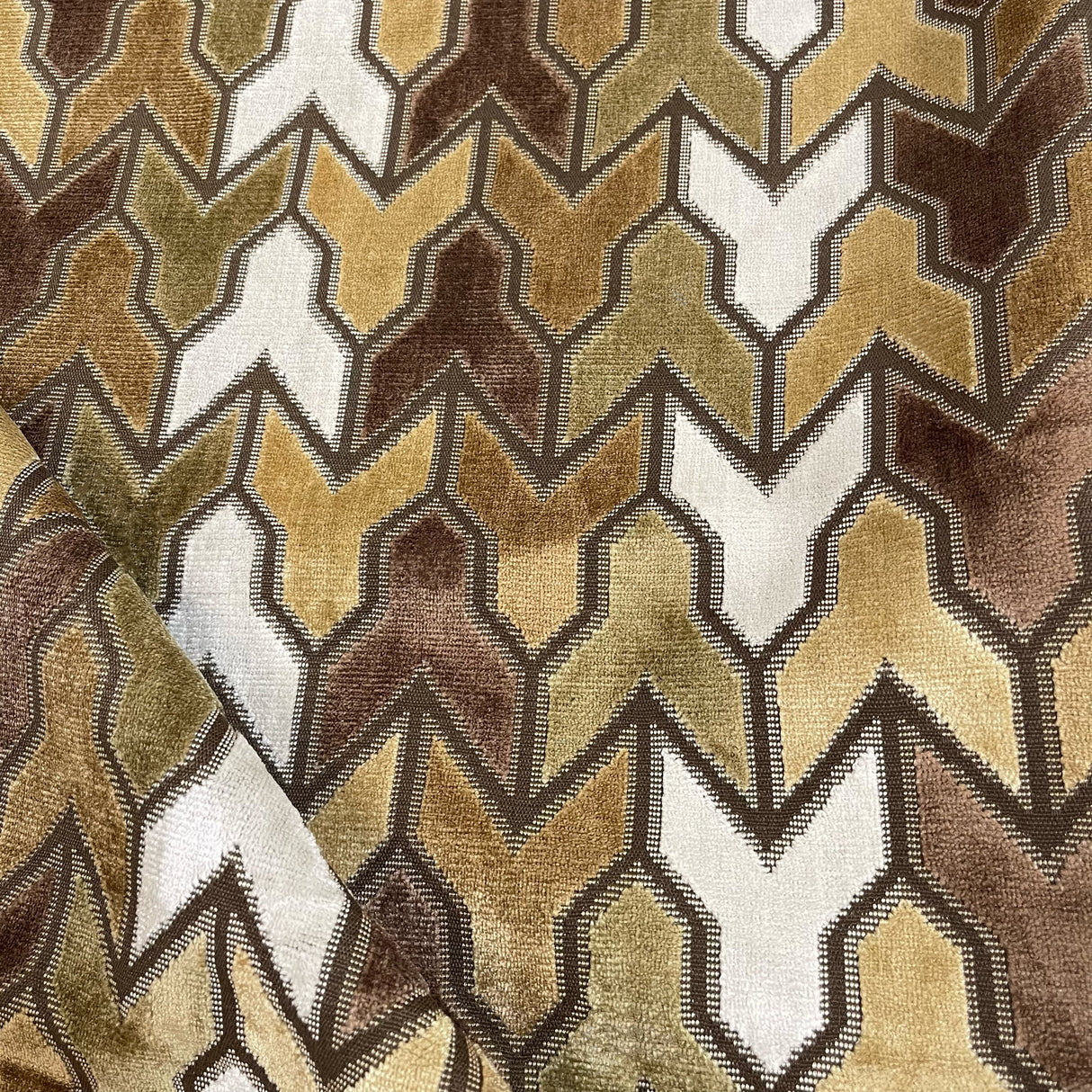 Cut Velvet Upholstery Fabric Jefferson Geometric Pattern