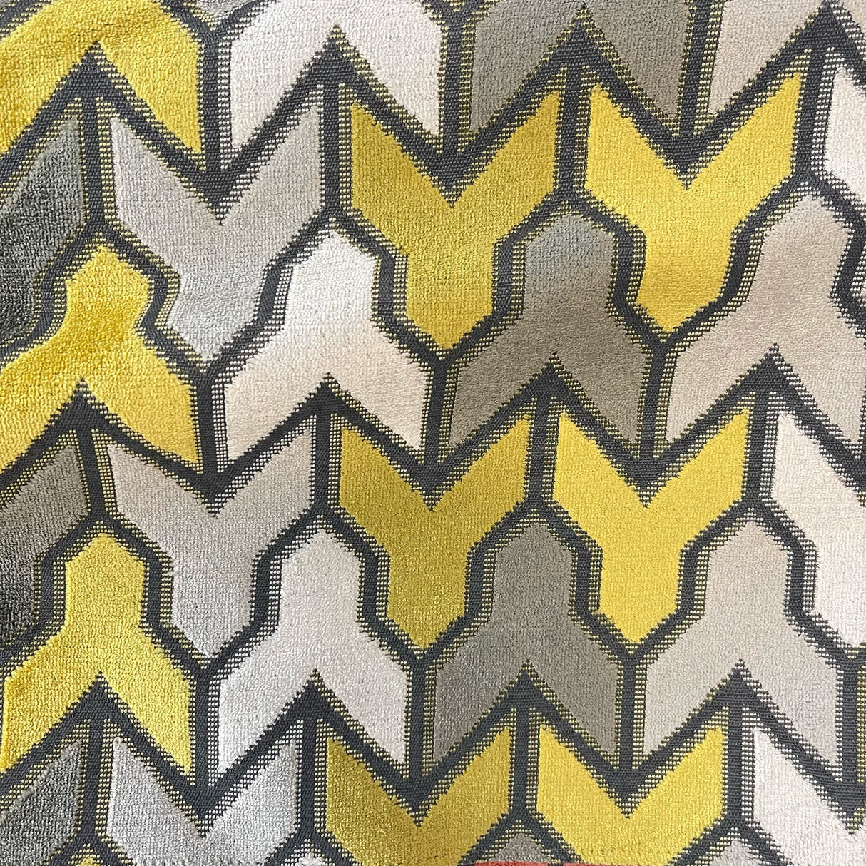 Cut Velvet Upholstery Fabric Jefferson Geometric Pattern