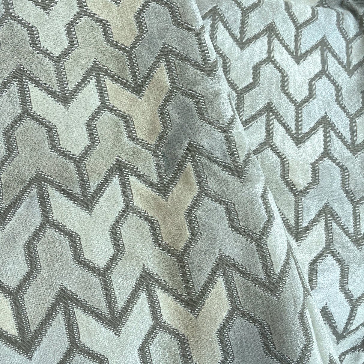 Cut Velvet Upholstery Fabric Jefferson Geometric Pattern