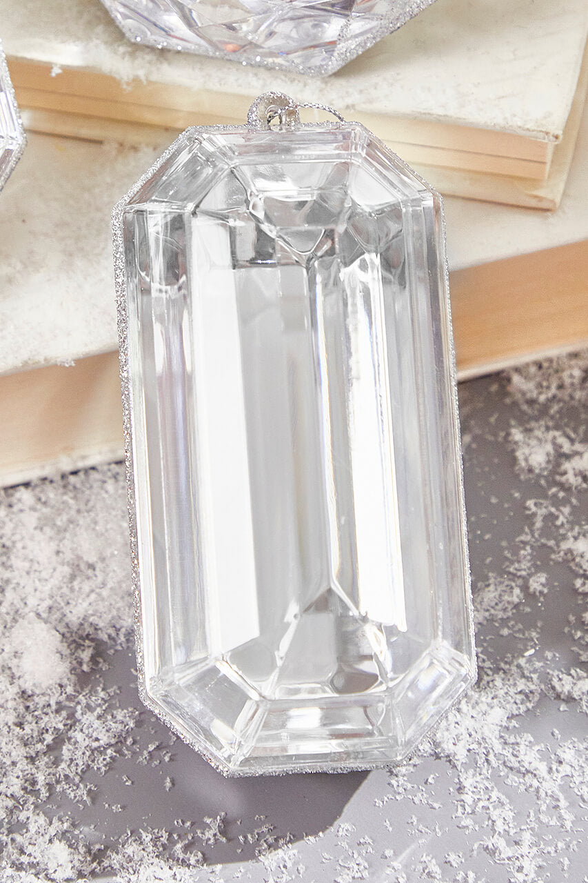 4"-5" Jewel Ornament - Silver