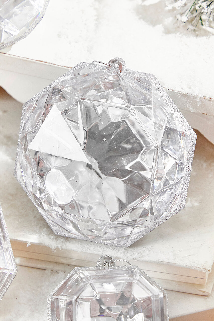 4"-5" Jewel Ornament - Silver