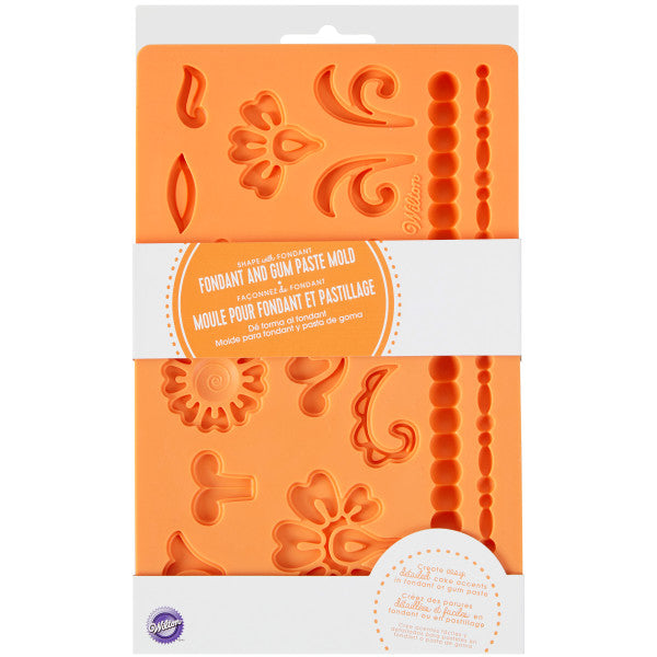 Wilton Damask Fondant and Gum Paste Silicone Mold, 15-Cavity
