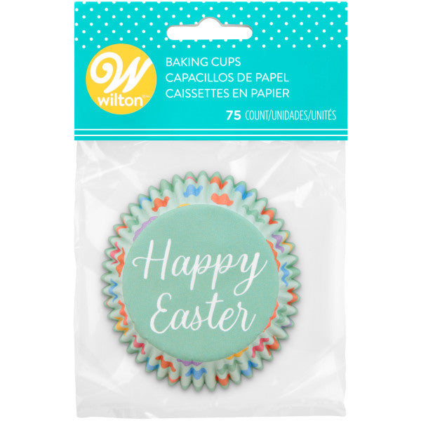 Wilton “Happy Easter" Paper Spring Easter Egg Cupcake Liners, 75-Count