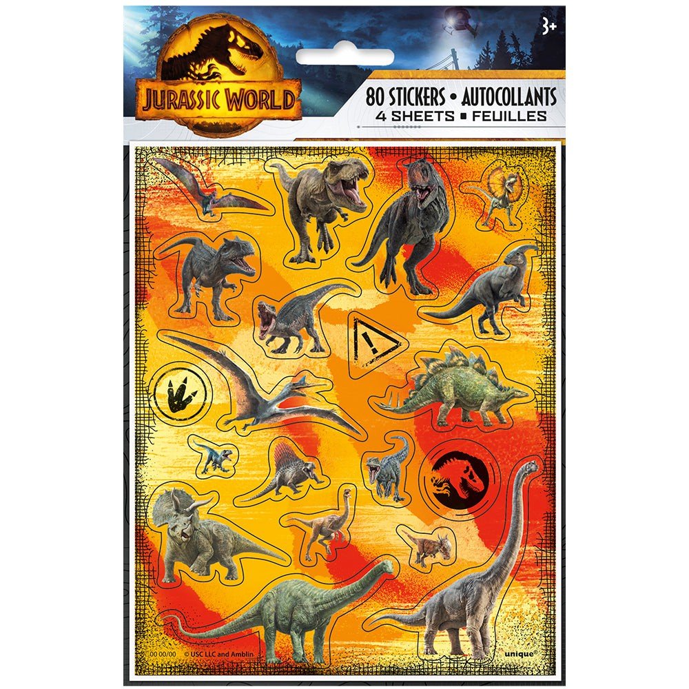 Jurassic World Stickers 4-Pack