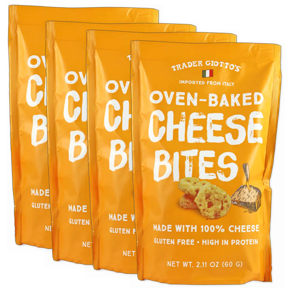 Trader Giotto's Oven-Baked Gluten-Free Cheese Bites, Low Carb Snack - 2.11 oz
