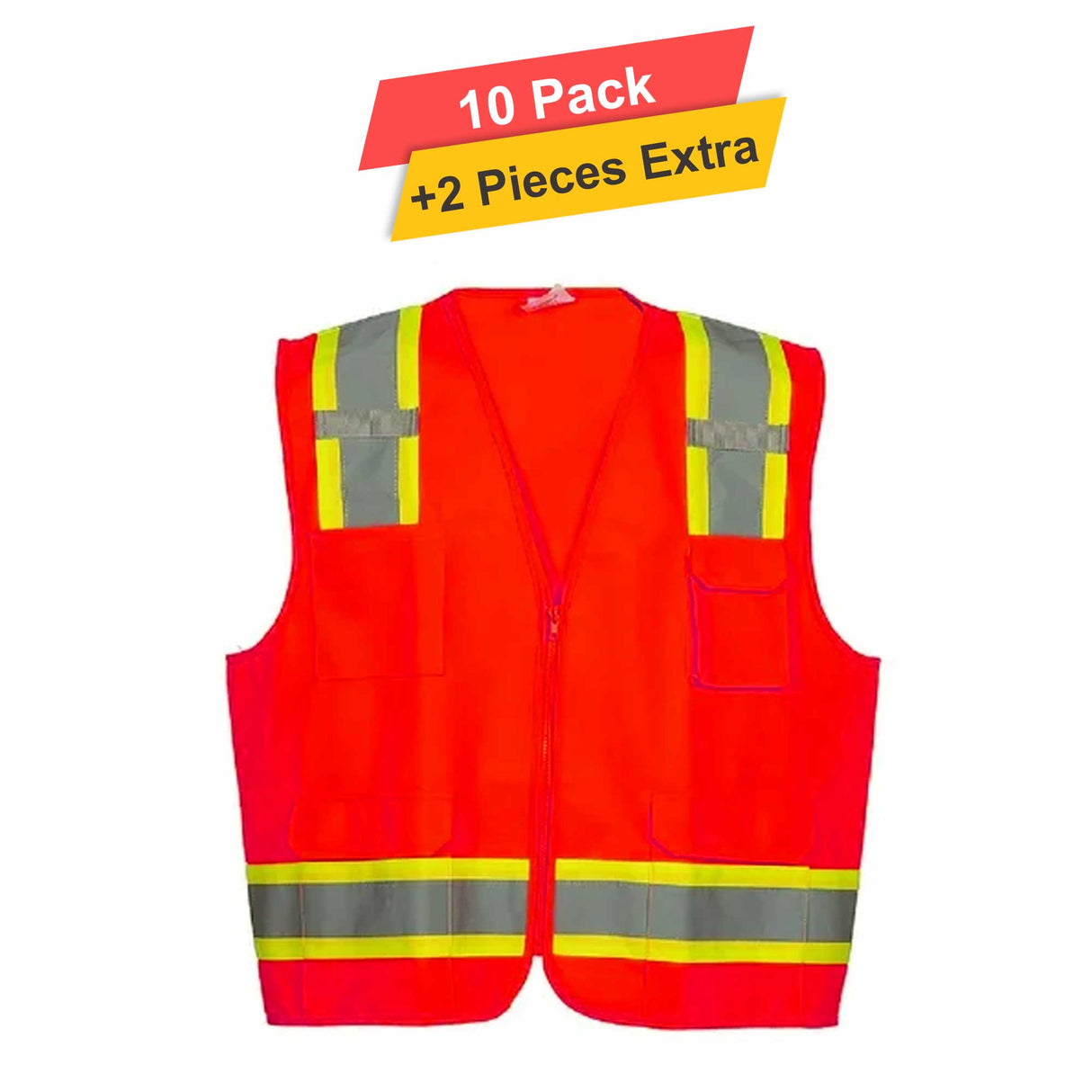 Polymesh Reflective Vest w liner - 10 pack - 100% polyester