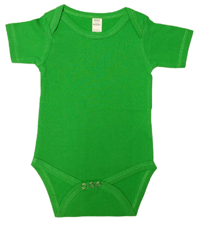 Lucky Friends 701 100 Percent Cotton Fabric - Kelly Green, Short Sleeve Baby Onesie (5 Sizes)