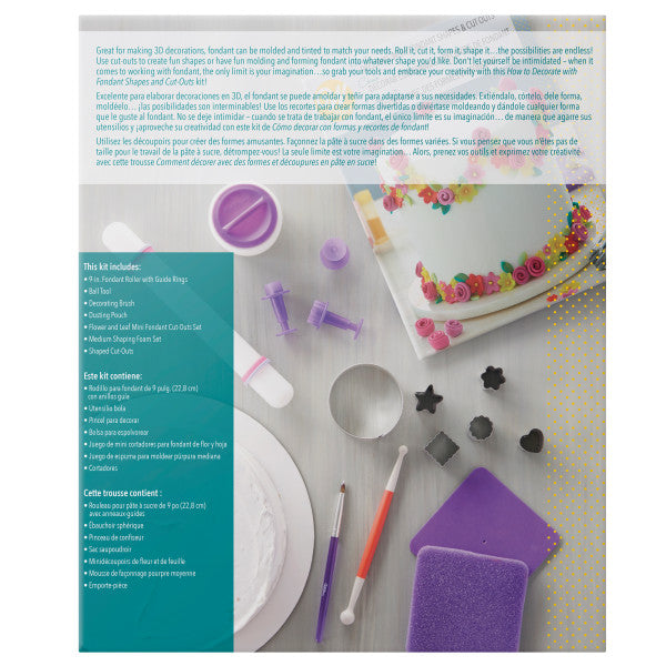 Wilton How to Decorate with Fondant Shapes and Cut-Outs Kit, 14-Piece