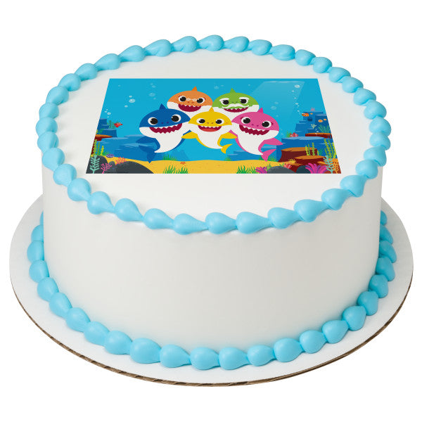 Baby Shark Jawsome! Edible Cake Image Topper