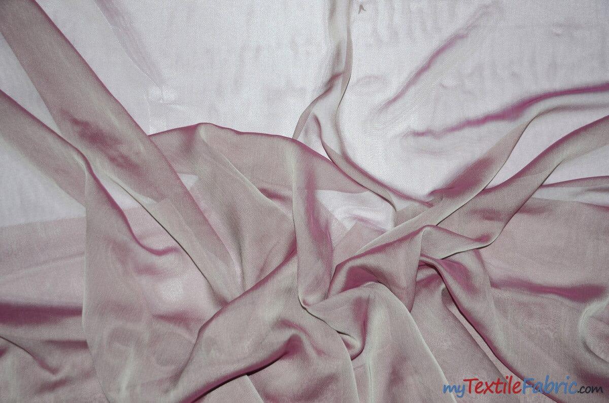 Two Tone Chiffon Polyester Fabric - Iridescent Sheer, 58/60" Width, Multiple Colors (Yards, Bolts, Sample Swatch)