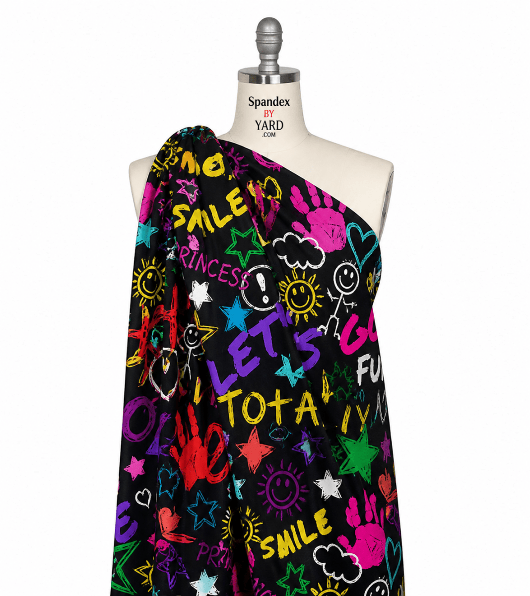 Printed Spandex Fabric Kids Word Play